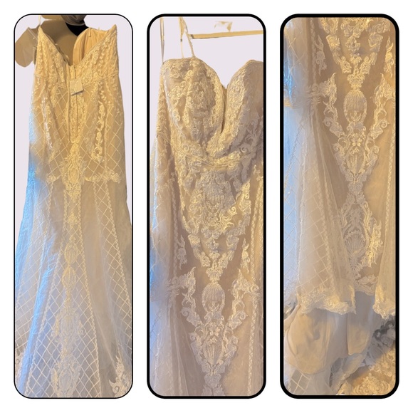 Oleg Cassini Size 18 Ivory Wedding Gown - Picture 3 of 9